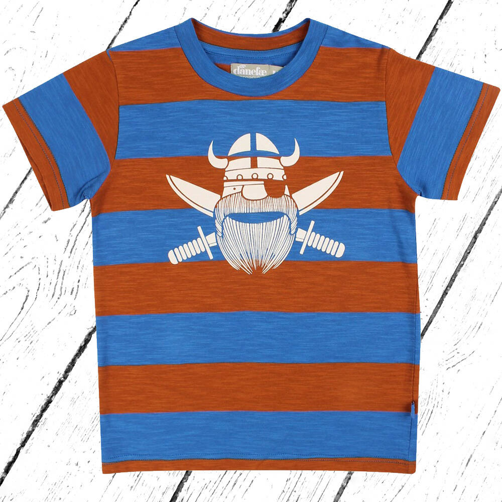 Danefae T-Shirt Organic Nibe Tee Blue Occer Pirate