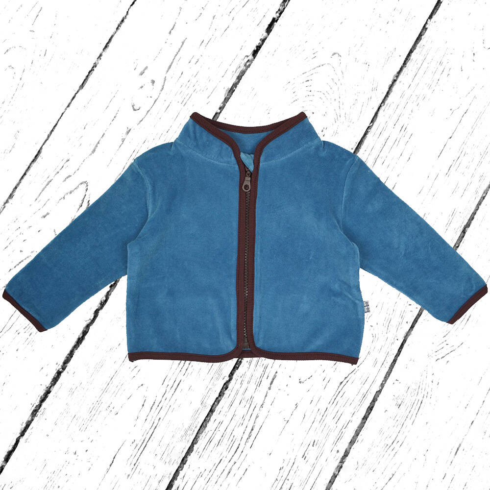Baba Kidswear Jacke Cas Sweater Velvet Velour Niagara Blue