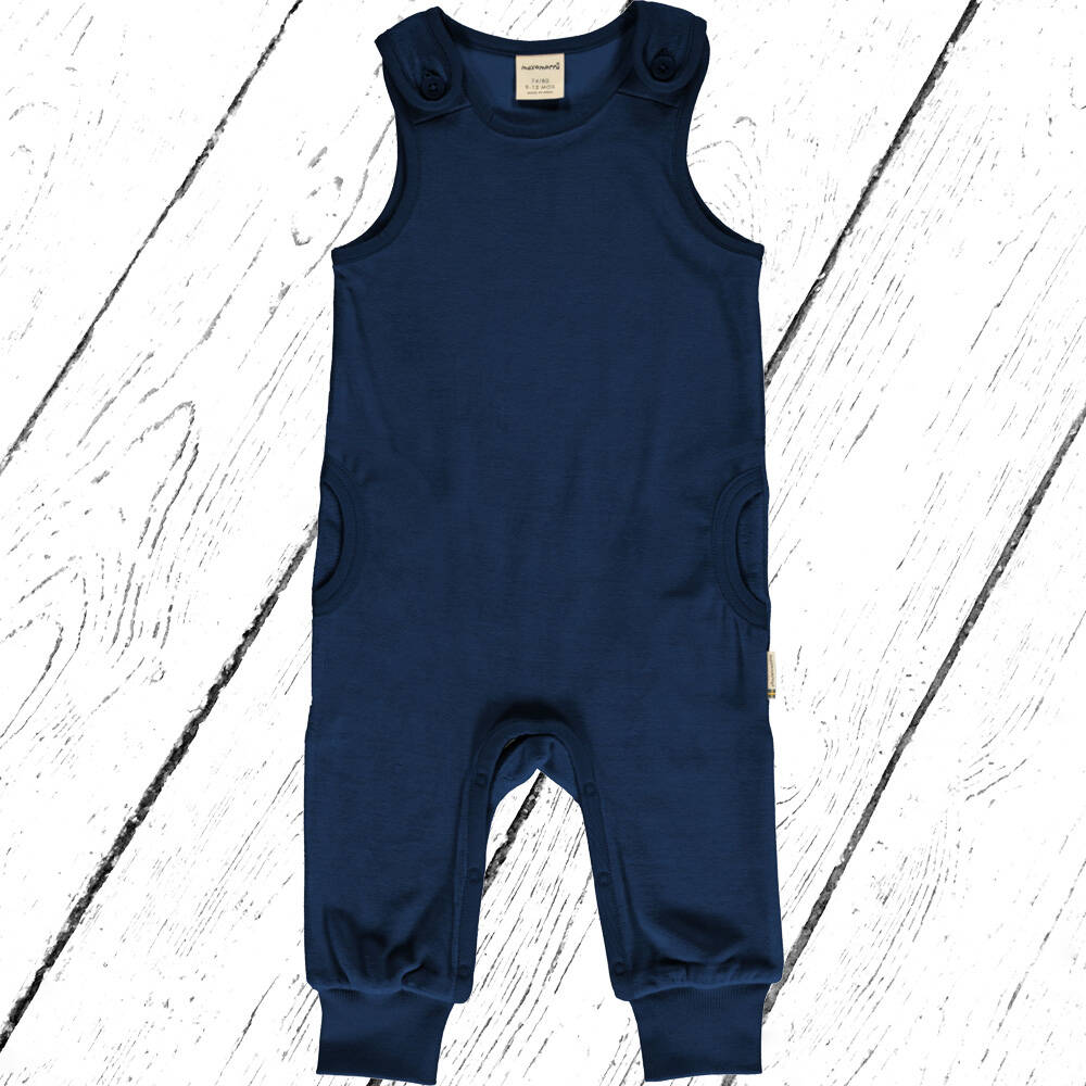 Maxomorra Nicki Trägeranzug Playsuit Velour Navy