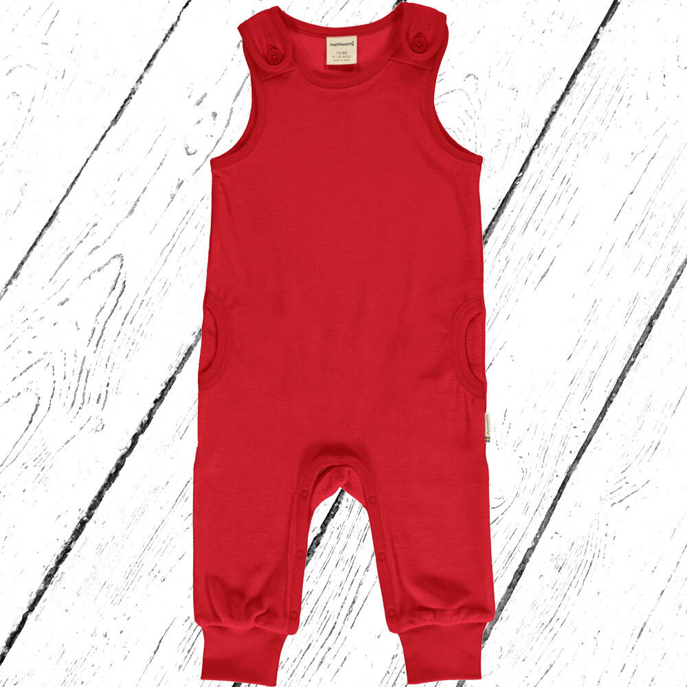 Maxomorra Nicki Trägeranzug Playsuit Velour Ruby