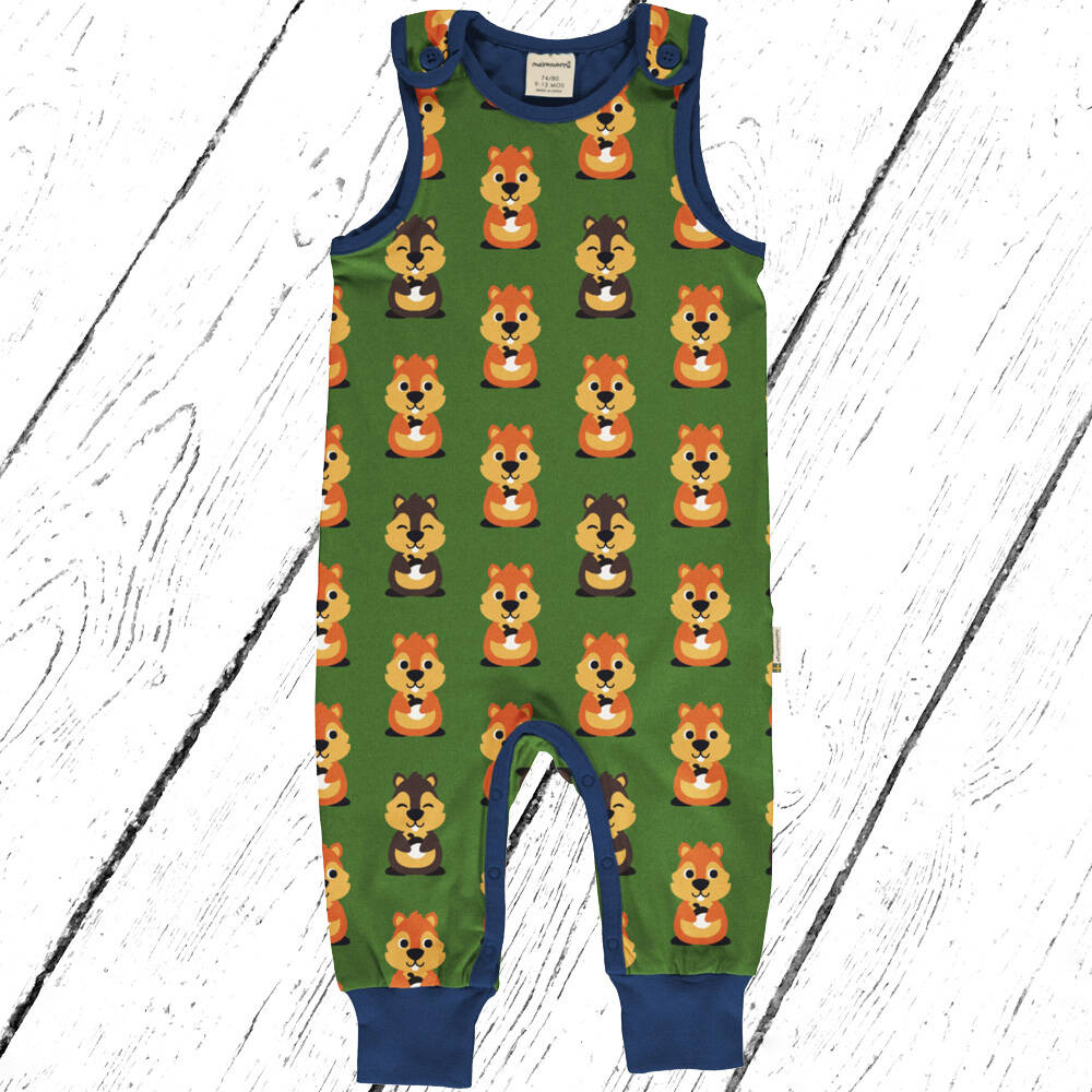 Maxomorra Trägeranzug Playsuit GARDEN SQUIRREL