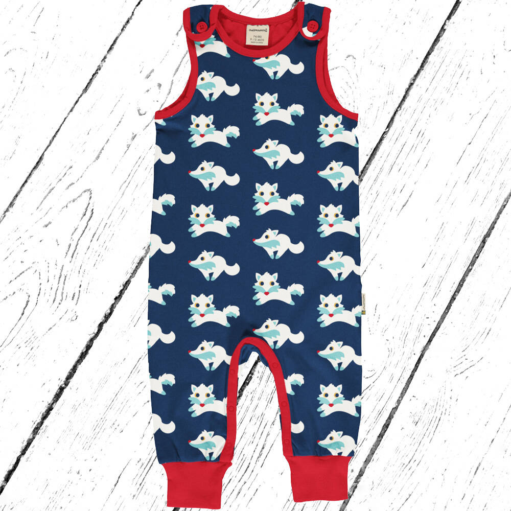 Maxomorra Trägeranzug Playsuit ARCTIC FOX