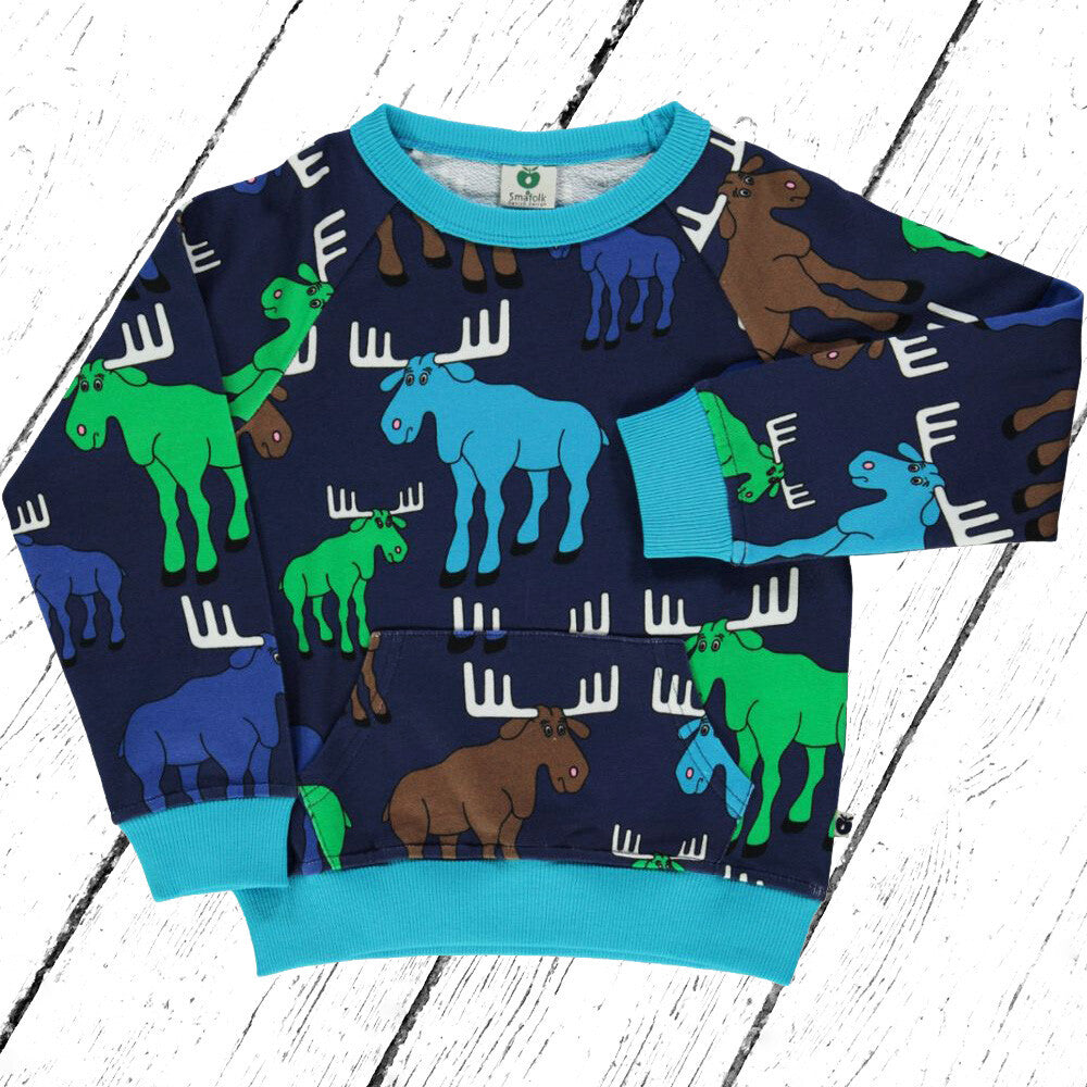 Smafolk Sweater with Front Pocket Moose
