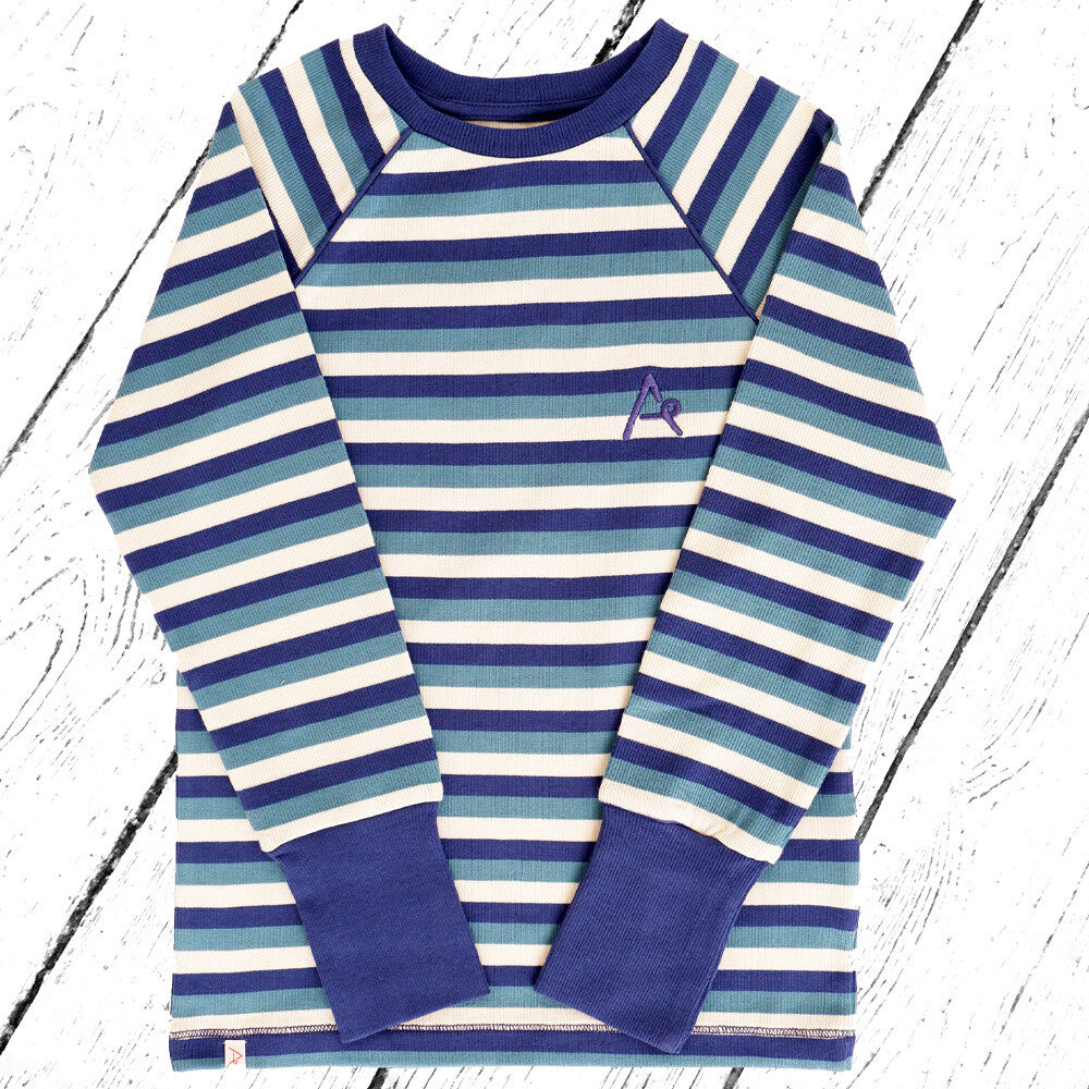 Albababy Shirt Our Favorite Rib Blouse Storm Blue Retro Stripes