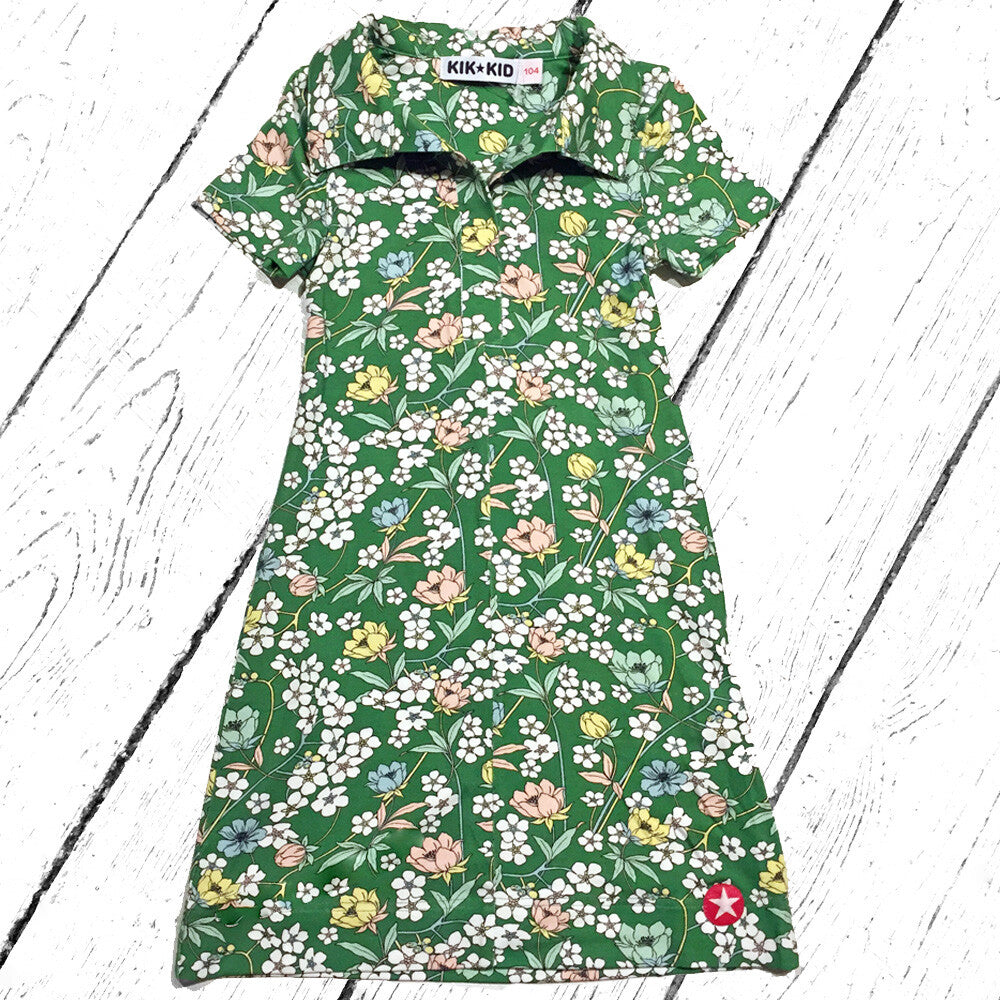 Kik-Kid Kleid Dress Polo Jersey Flower Green