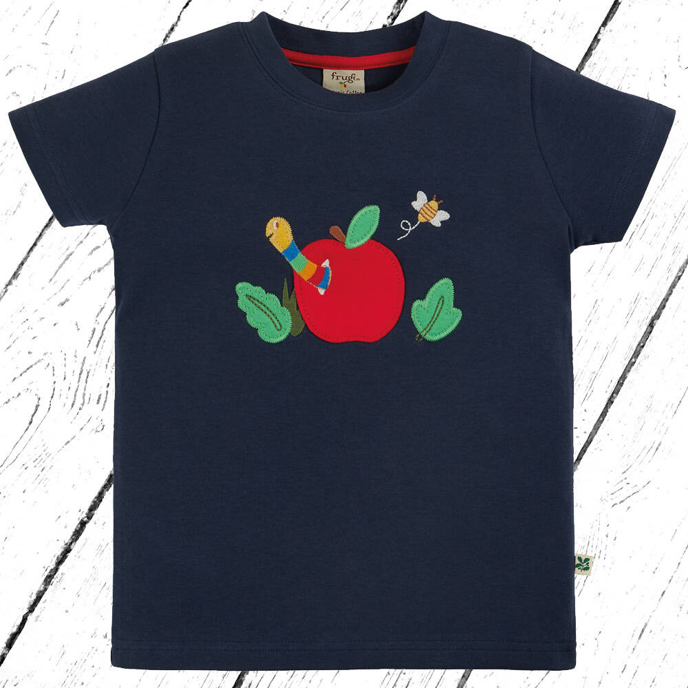 Frugi T-Shirt National Trust Creature Top Indigo Apple