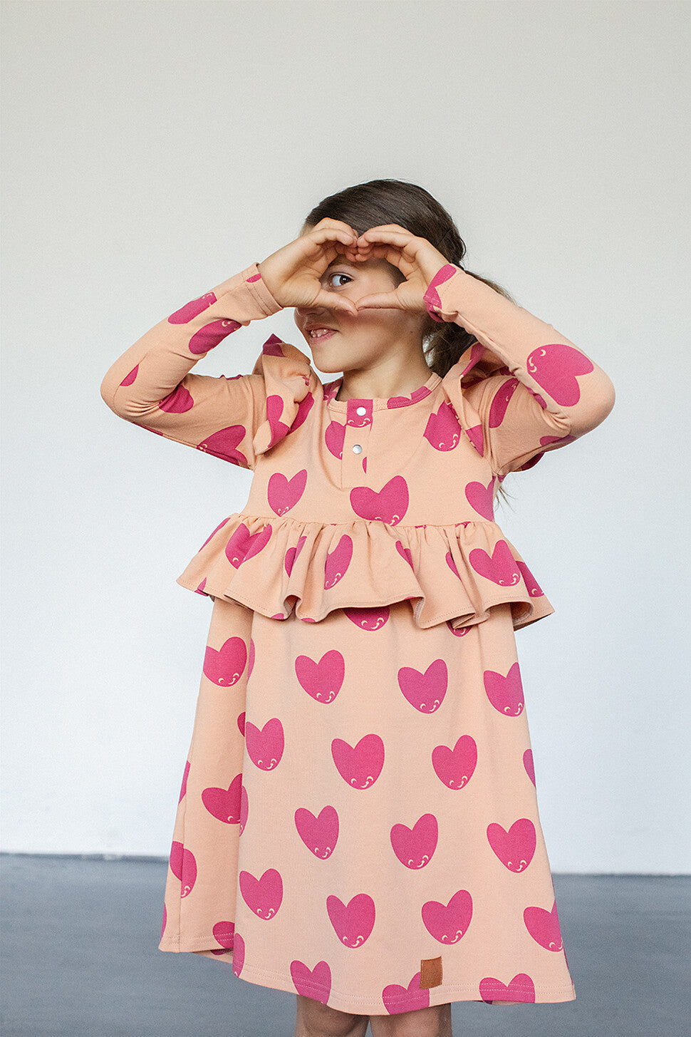 Zezuzulla Kleid Mimi Dress Hearts on Orange