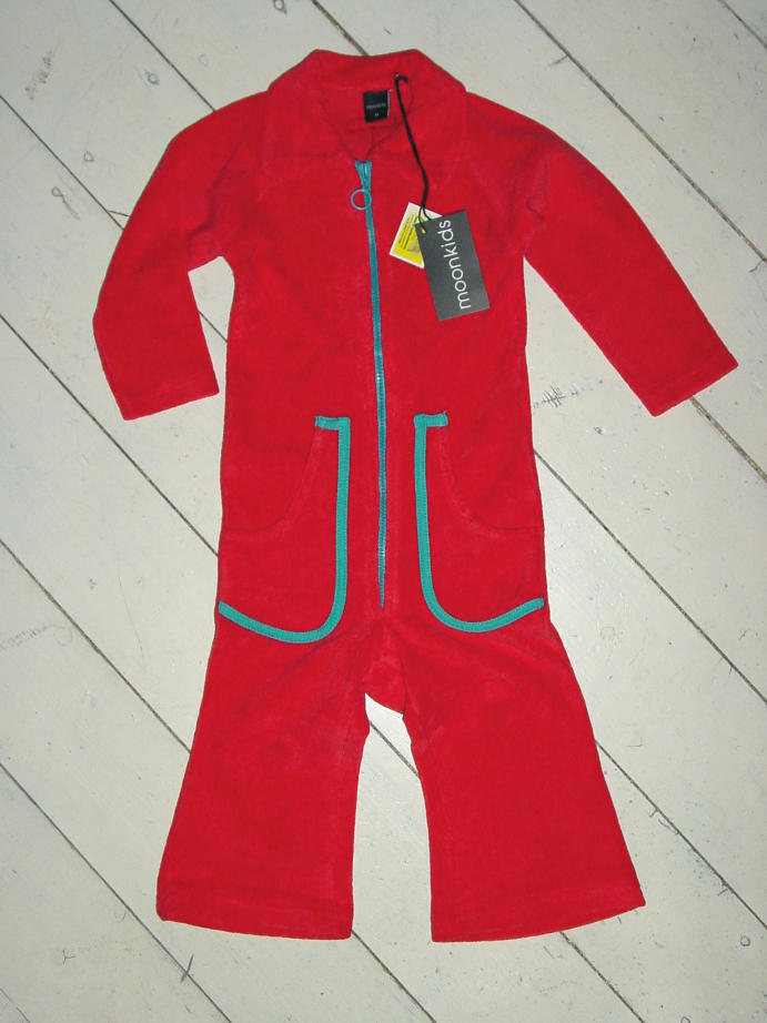 Moonkids Frotteeoverall Zipsuit rot