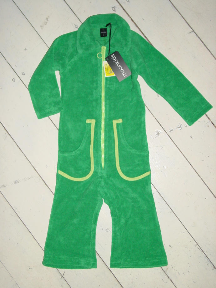 Moonkids Frotteeoverall Zipsuit grün