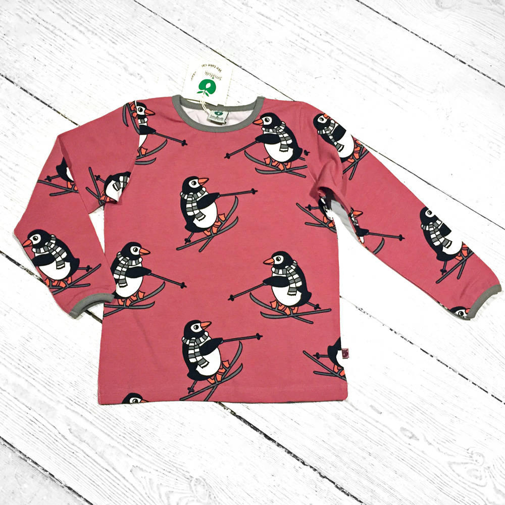 Smafolk Shirt with Penguin on Ski