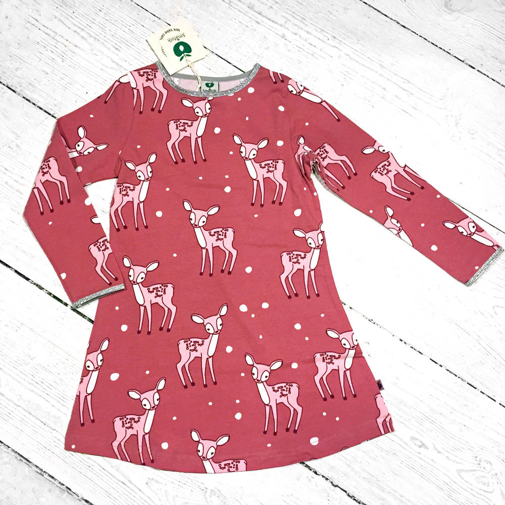 Smafolk Dress with Deer Glitter
