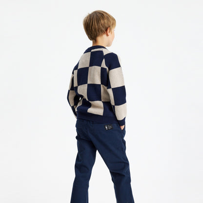 THE NEW Strickpullover TNLorry Jacquard Pullover Navy Blazer Check