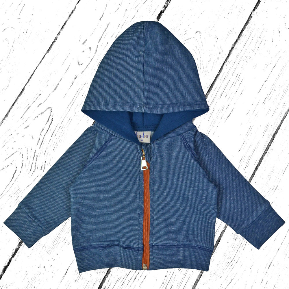 Baba Kidswear Jacke Hoodie Punto di Milano Blue