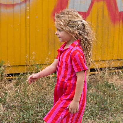 Baba Kidswear Kleid Helena Dress Terry Pink Stripes