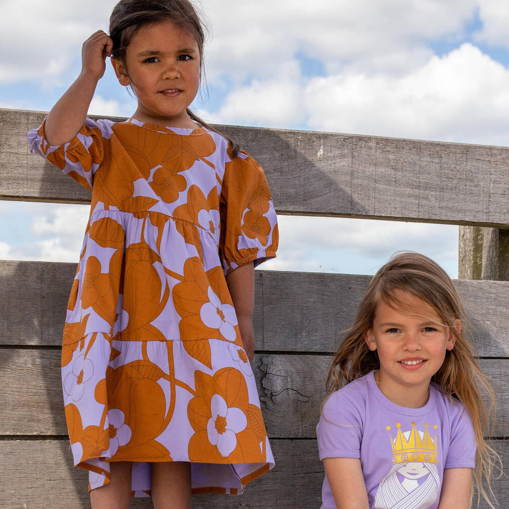 Danefae Kleid Organic Godis Dress Frozen Lilac Occer BLOOM BOOM