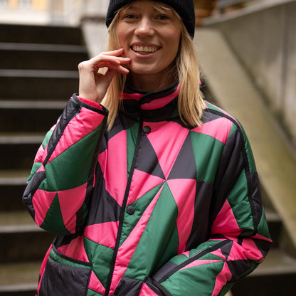 Danefae Wintermantel Danecherry Thermo Jacket Dark Pnie Black Bright Pink