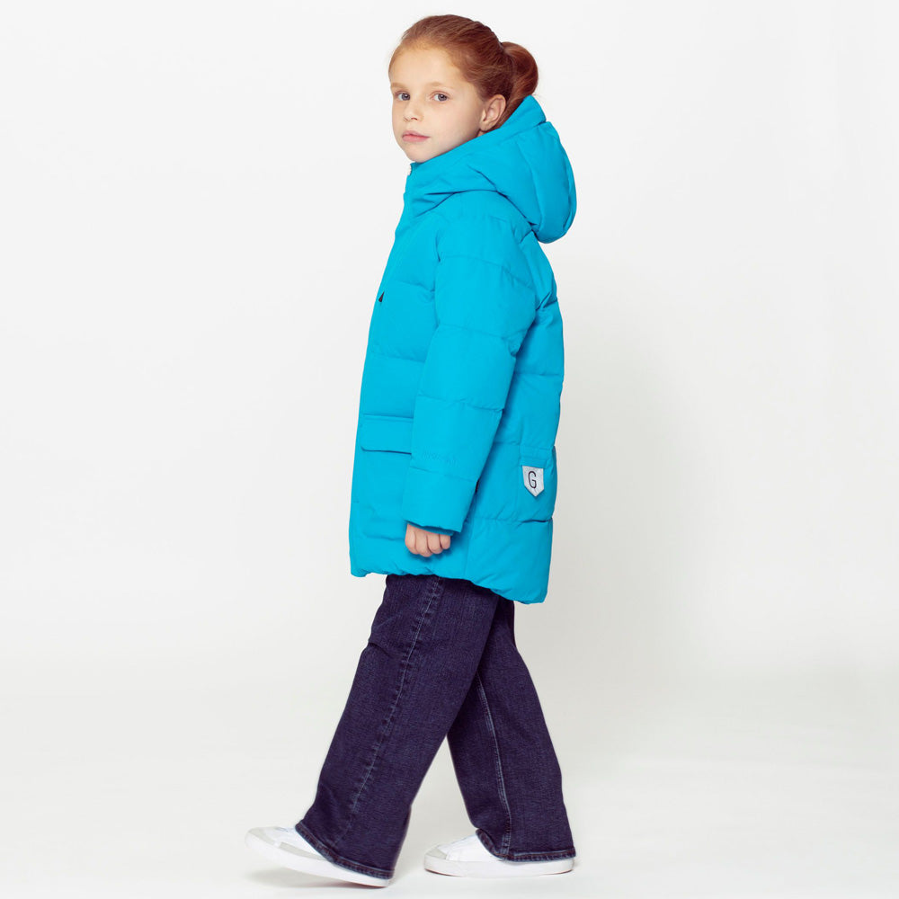 Gosoaky Winter Puffer Jacke TIGER EYE Blue Jewel