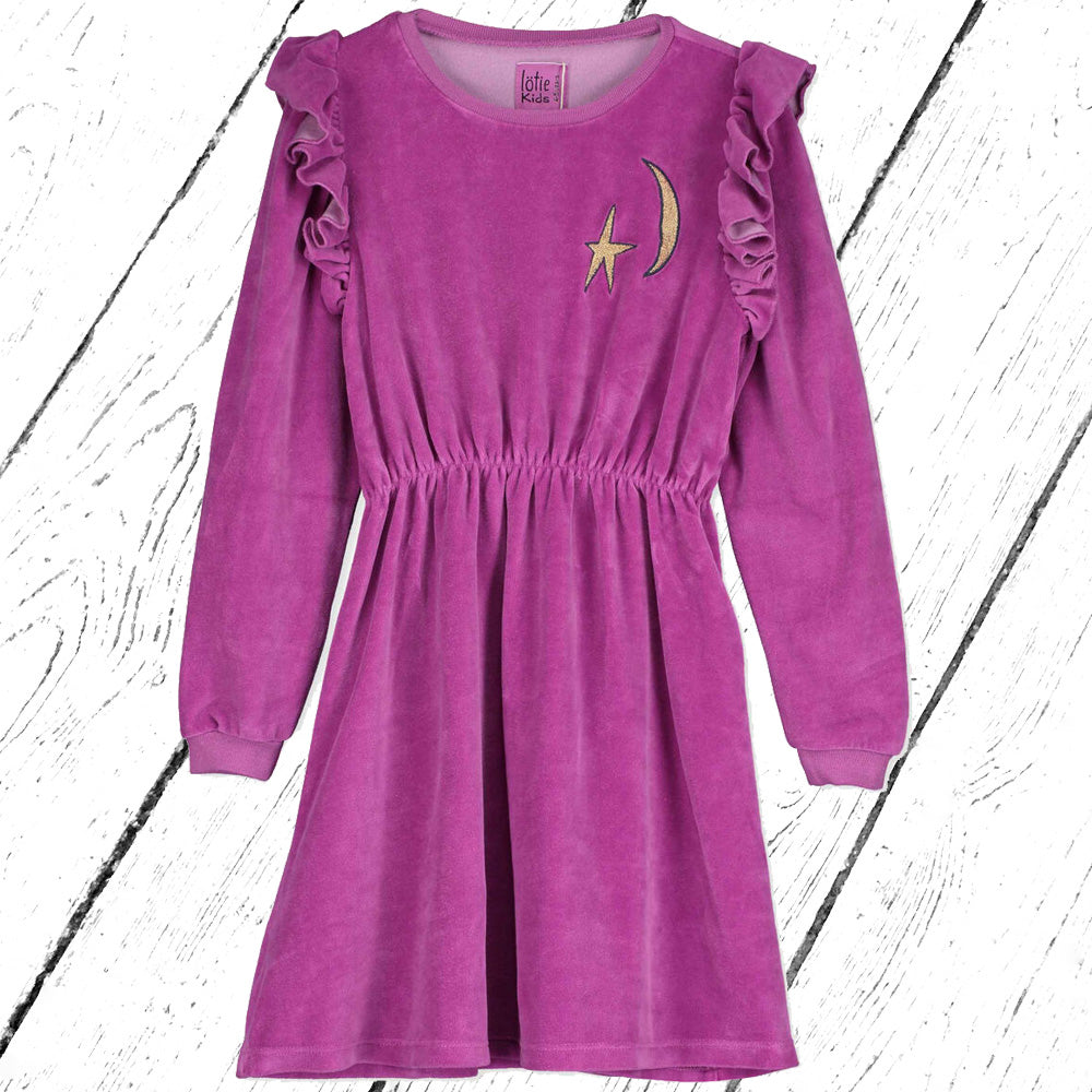 Lötiekids Nicki Kleid MOON &amp; STAR Velvet Dress Orchid