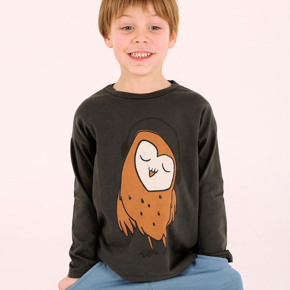 Lötiekids Shirt OWL Longsleeve Anthracite