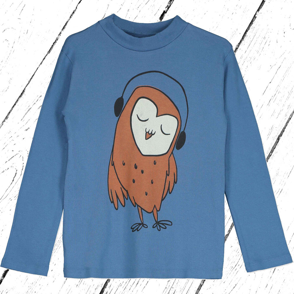 Lötiekids Shirt OWL High Neck Longsleeve Blue