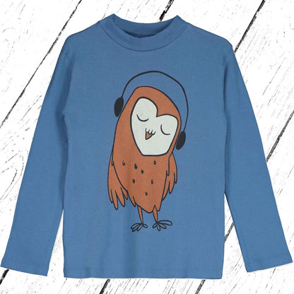 Lötiekids Shirt OWL High Neck Longsleeve Blue