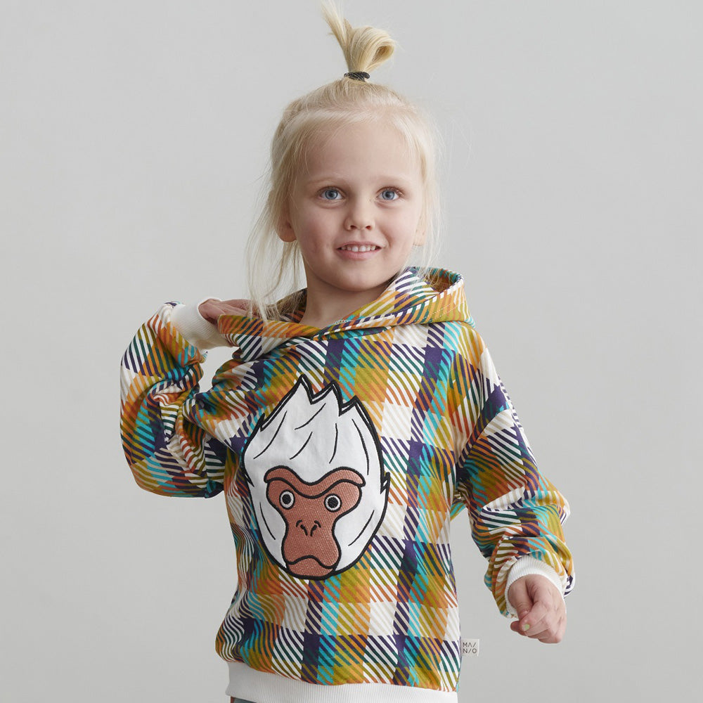 MAINIO Plaid Snow Monkey Hoodie