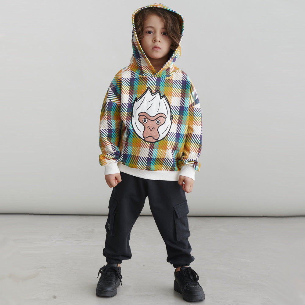 MAINIO Plaid Snow Monkey Hoodie