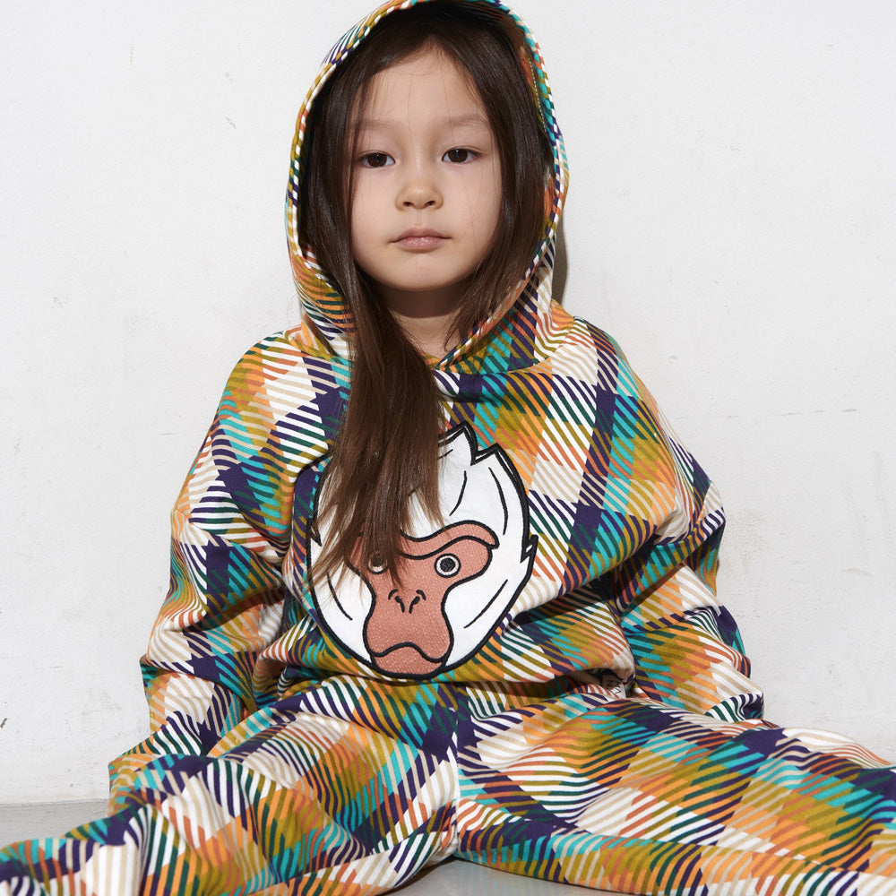 MAINIO Plaid Snow Monkey Hoodie