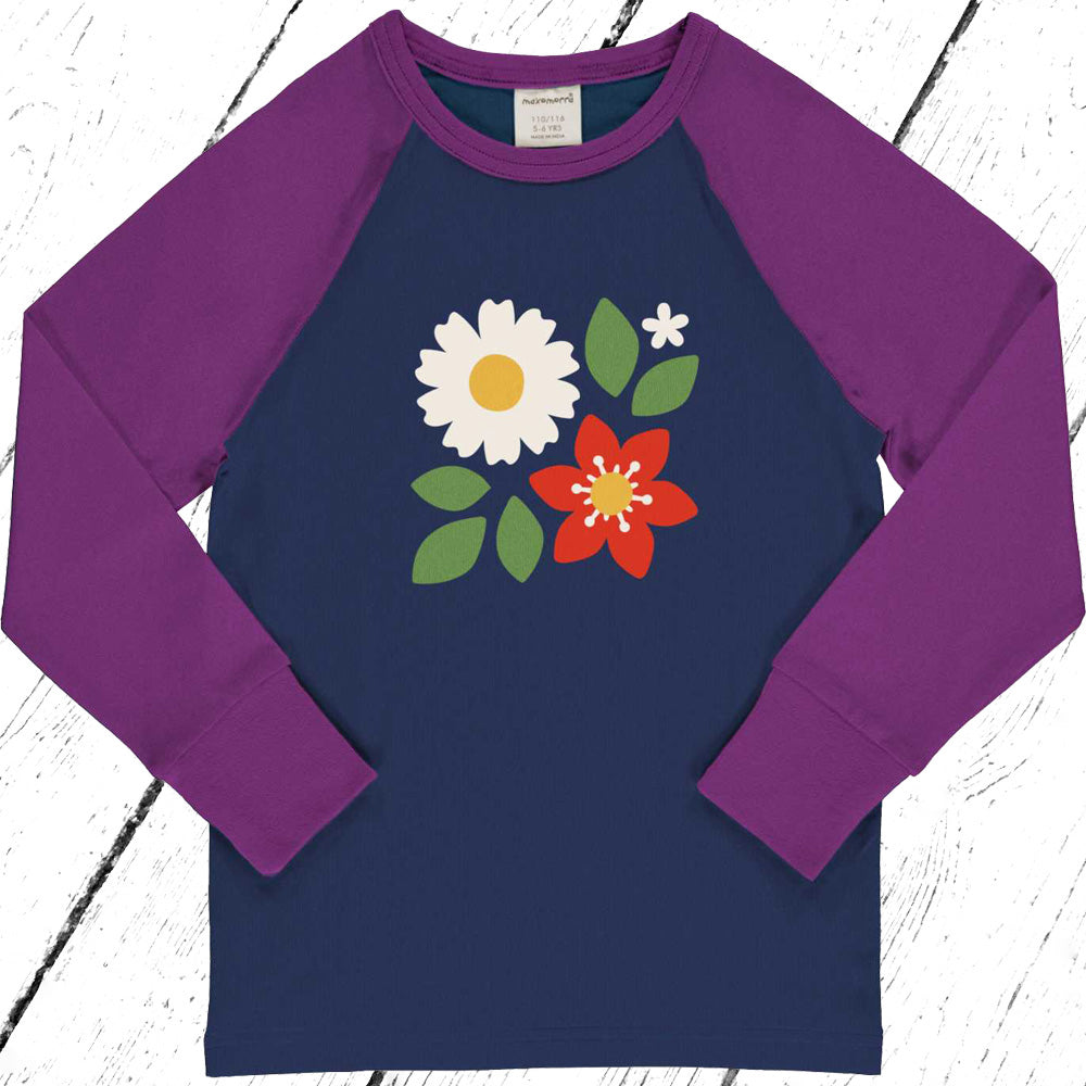 Maxomorra Shirt Raglan FLOWERS