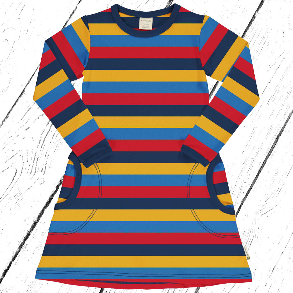 Maxomorra Kleid Dress STRIPES BLUE