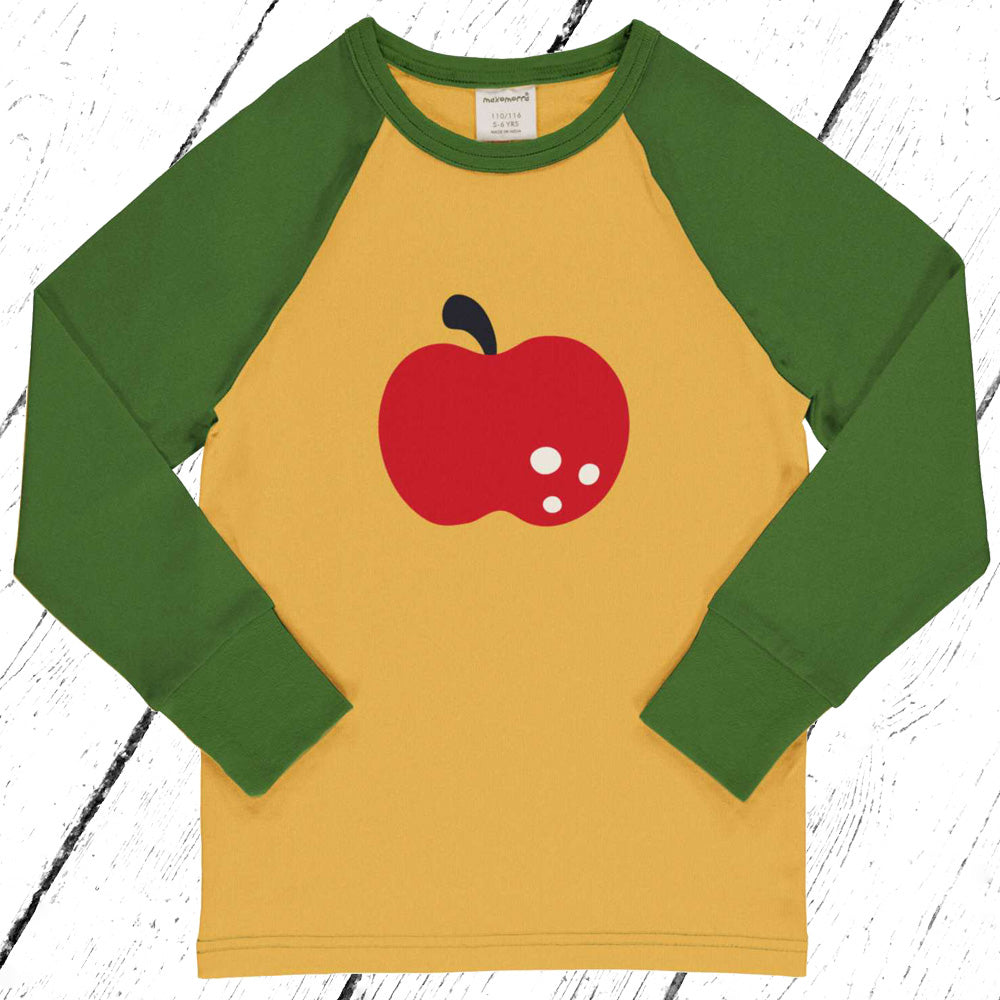 Maxomorra Shirt Top Raglan APPLE