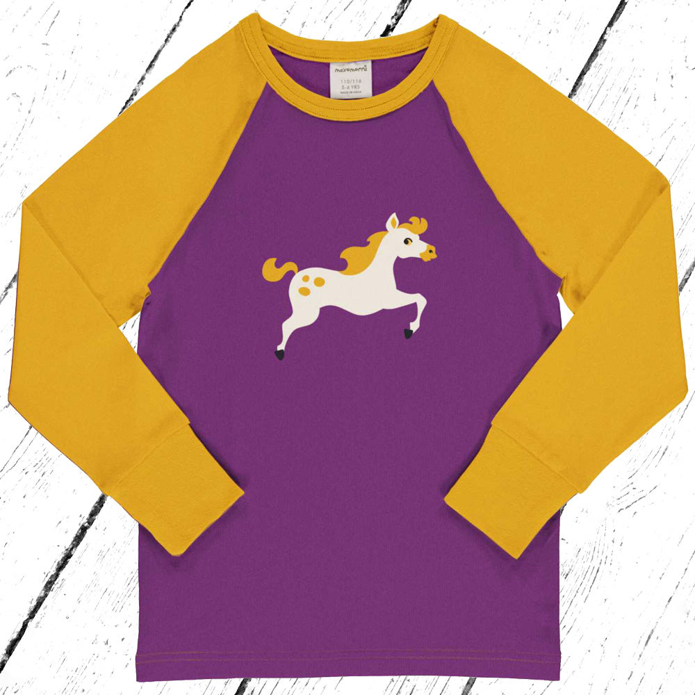 Maxomorra Shirt Top Raglan HORSE